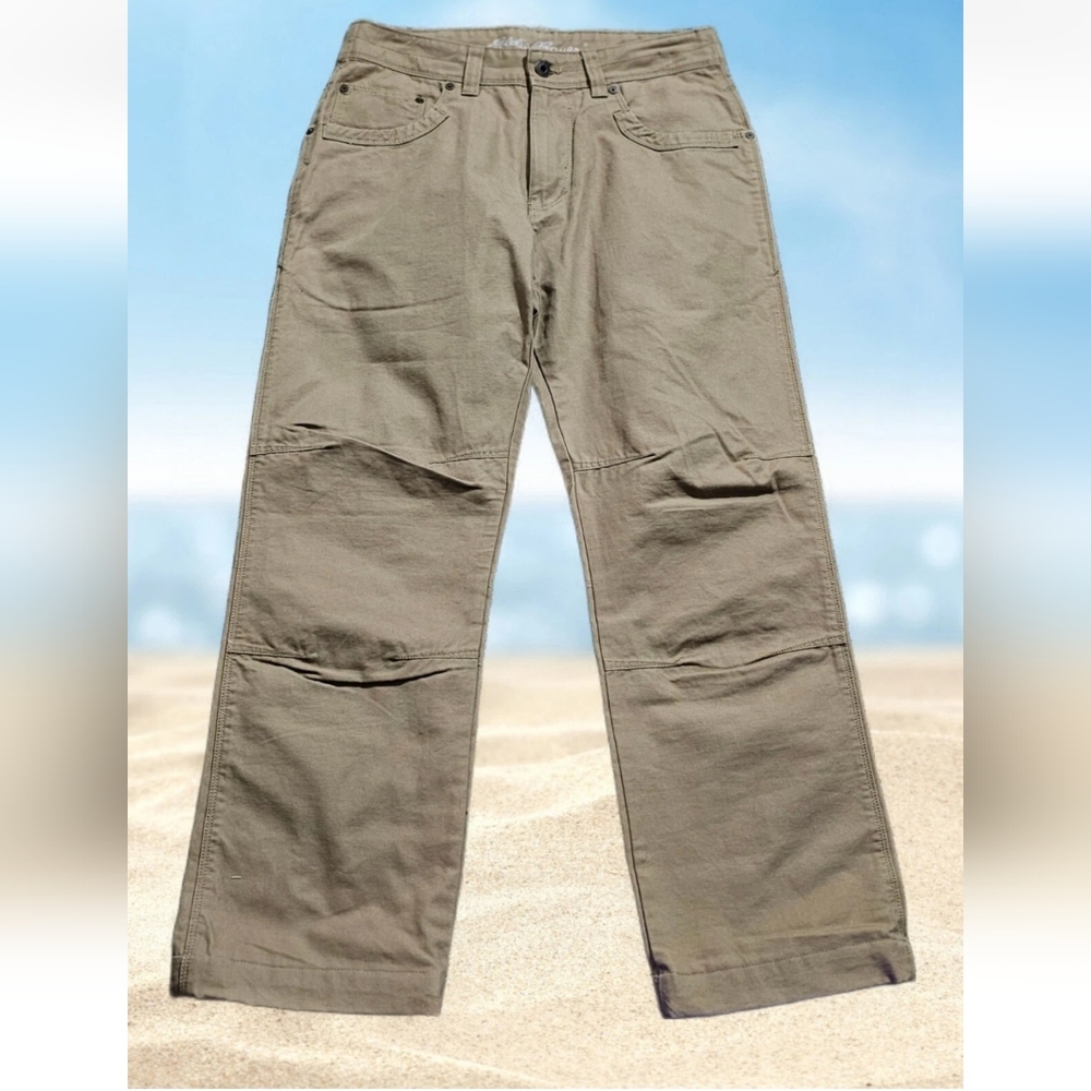 Eddie Bauer Jeans Nwot Y2k Vtg Relaxed Mens 31x28 Tan Utility Canvas Preppy